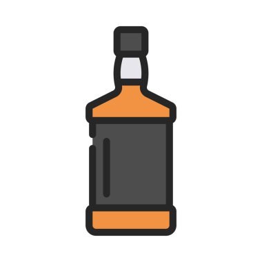 Viski Şişesi ikon vektör illüstrasyonu