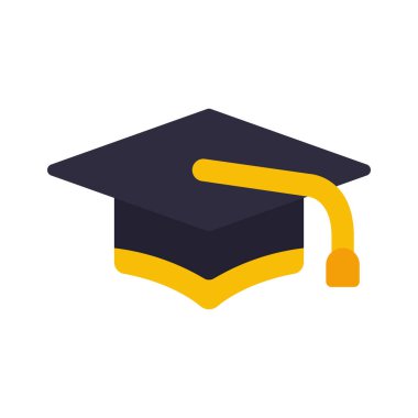 mezuniyet şapkası izole edilmiş simge, vektör illüstrasyonu 