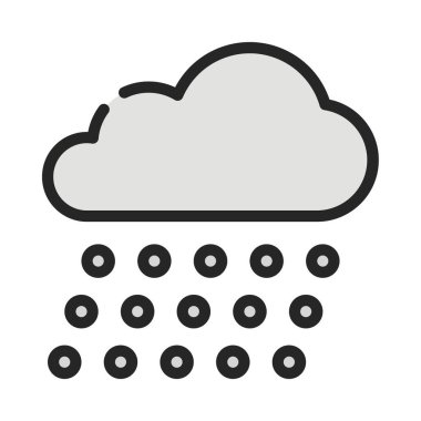 Kar yağışı Bulutu ikon vektör çizimi 