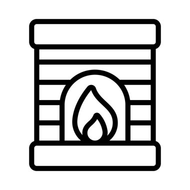 Şömine simgesi vektör illüstrasyon tasarımı