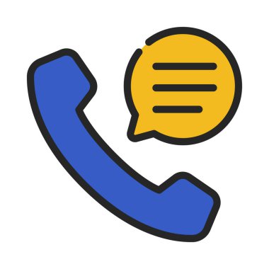 Telefon Sohbeti Web simgesi vektör illüstrasyonu
