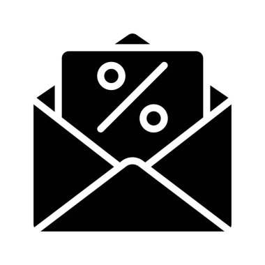 Yüzde Sembollü E- posta Pazarlaması, Beyaz Arkaplanda İzole Edilmiş Simge 