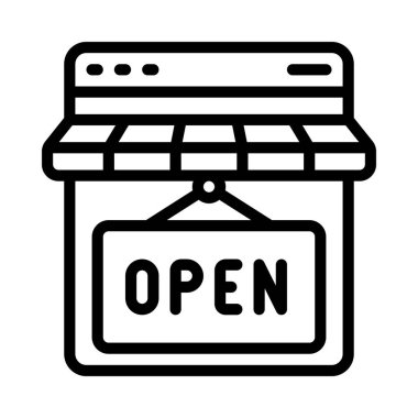 Etrade Store web simgesi, vektör illüstrasyonu                