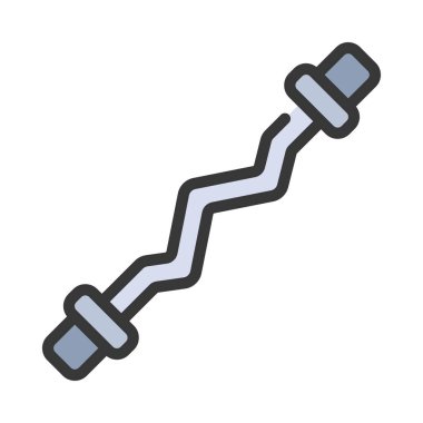 EZ Curl Çubuğu Simgesi Basit Vektör İllüstrasyonu