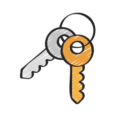 Anahtarlar Keychain web simgesi vektör illüstrasyonunda