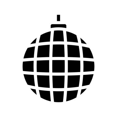 Beyaz arkaplanda Disko Topu düz illüstrasyonu    