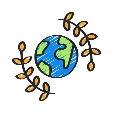 Dünya Çapında Barış Ağ ikonu vektör illüstrasyonunu Bırakıyor