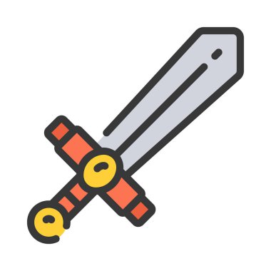 kılıç simgesi, vektör illüstrasyonu basit tasarım