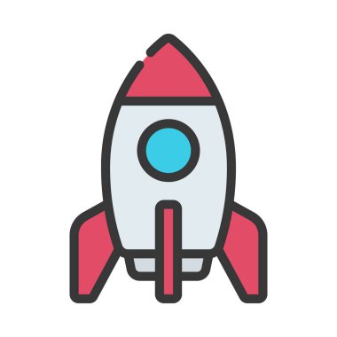 Uzay roketi simgesi, vektör çizimi  