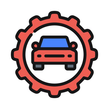 Araba Yönetimi simgesi vektör illüstrasyonu      