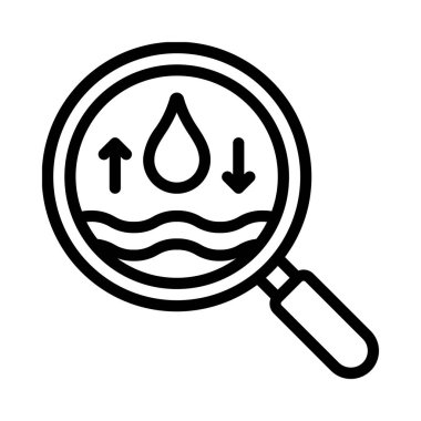 Hidroloji düz simgesi, vektör illüstrasyonu 