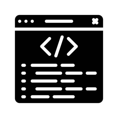 Web kodlama simgesi, vektör illüstrasyonu programlama     