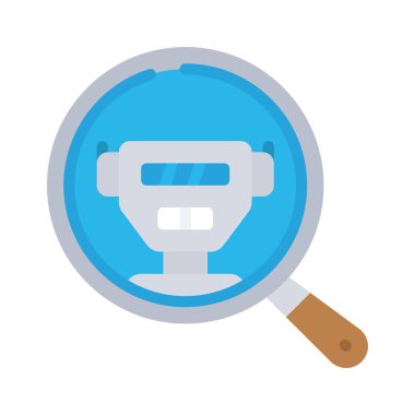 Robot arama simgesi, vektör illüstrasyonu basit tasarım