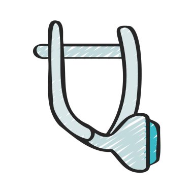 Clasp Lock küpe simgesi, vektör illüstrasyonu       