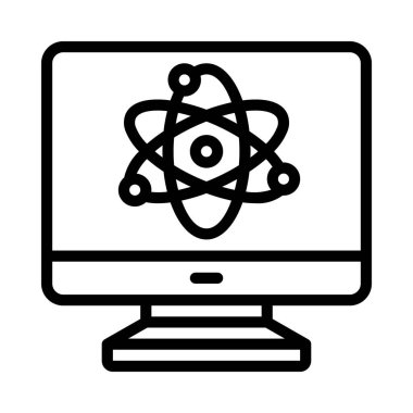 Bilgisayar Bilimi simgesi, vektör illüstrasyonu 