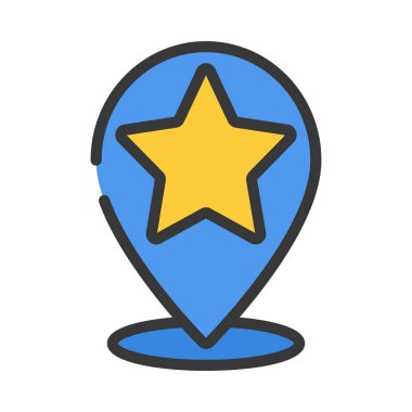 Favori Konum simgesi vektör illüstrasyonu 