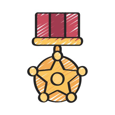 Yıldız Madalyası Vektör Simgesi Tasarımı