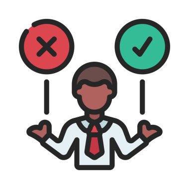 Karar Yapıcı web simgesi vektör illüstrasyonu