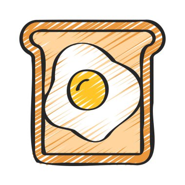 Kızarmış yumurta Tost Ağı ikon vektör illüstrasyonunda