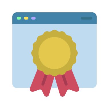 Web sitesi Ödülü Web simgesi vektör illüstrasyonu
