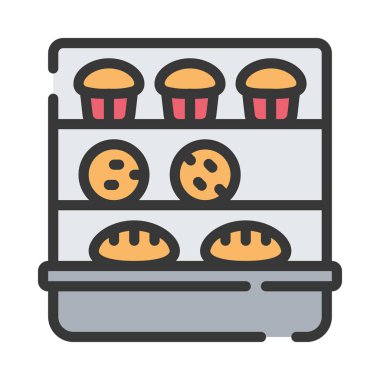 Pastane Stand web simgesi vektör çizimi