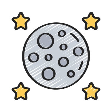 Açık Gece Gökyüzü web simgesi vektör çizimi