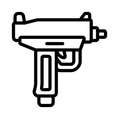 Mini Uzi web simgesi vektör illüstrasyonu