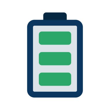 Tam Batarya Şarj Simgesi Vektör Çizimi