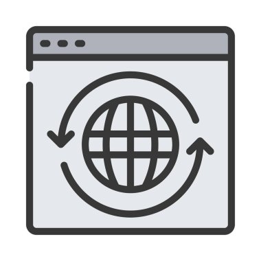 Ağ web simgesi vektör illüstrasyonunu sıfırla