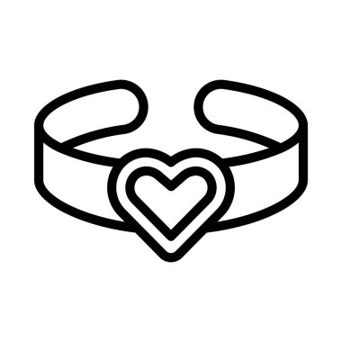 Heart Bracelet web simgesi vektör çizimi