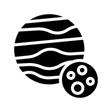 Ay Web simgesi vektör illüstrasyonlu Gezegen