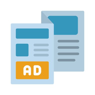 Broşür Ad web simgesi vektör illüstrasyonu