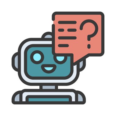 Robot Asistan Web simgesi vektör illüstrasyonu