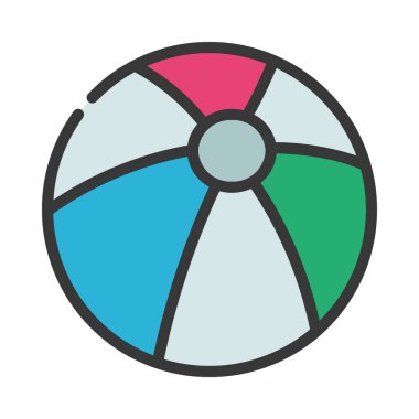 Beach Ball web simgesi vektör illüstrasyonu
