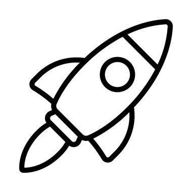 Business Space roket simgesi, vektör illüstrasyonunu başlat  