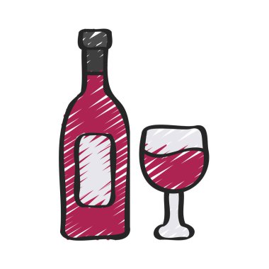 Şarap Şişe Web ikonu vektör illüstrasyonu
