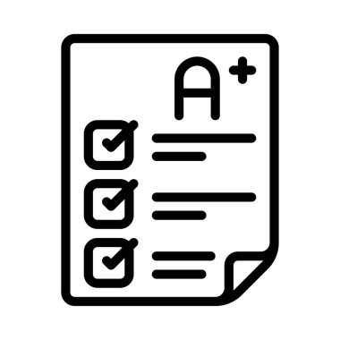 A Plus Test Web simgesi vektör illüstrasyonu