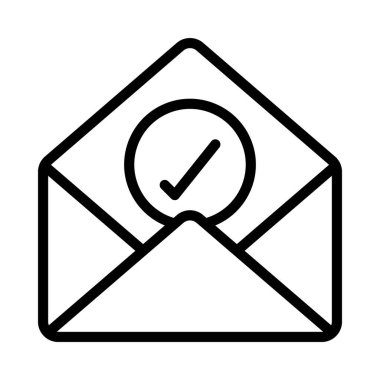 Onaylanmış E- posta, İzole edilmiş Beyaz Arkaplan Simgesi 