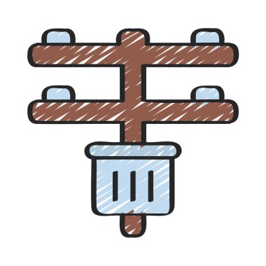 Güç Hattı Kutusu Simgesi Basit Vektör İllüstrasyonu