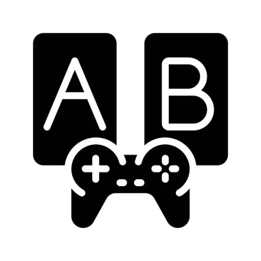 AB Oyun Testi Web simgesi vektör illüstrasyonu