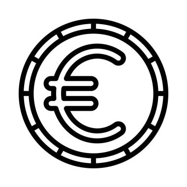 Avro sikkesi para simgesi doldurulmuş dış hat biçimi       