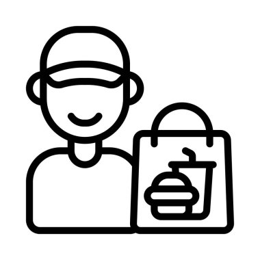 Paket Servis İşçisi Simgesi Basit Vektör ResmiComment