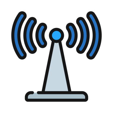 Wi-Fi sinyal vektör simgesi. Sinyal Kulesi         