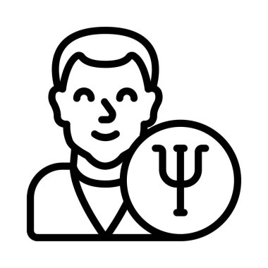 Psikolog web simgesi vektör illüstrasyonu