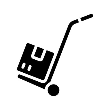 Kutu Dolly web simgesi vektör illüstrasyonu