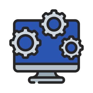 Bilgisayar İşlem simgesi, vektör illüstrasyonu 