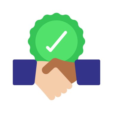 El sıkışma Onay simgesi, vektör illüstrasyonu 