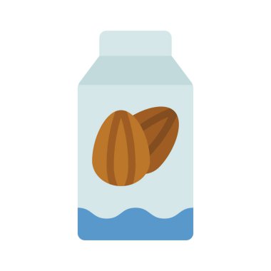 Badem Sütü simgesi vektör düz illüstrasyon 