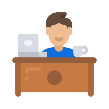 Serbest Çalışan Masaüstü Web simgesi vektör illüstrasyonu