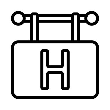 otel işareti simge vektör çizim